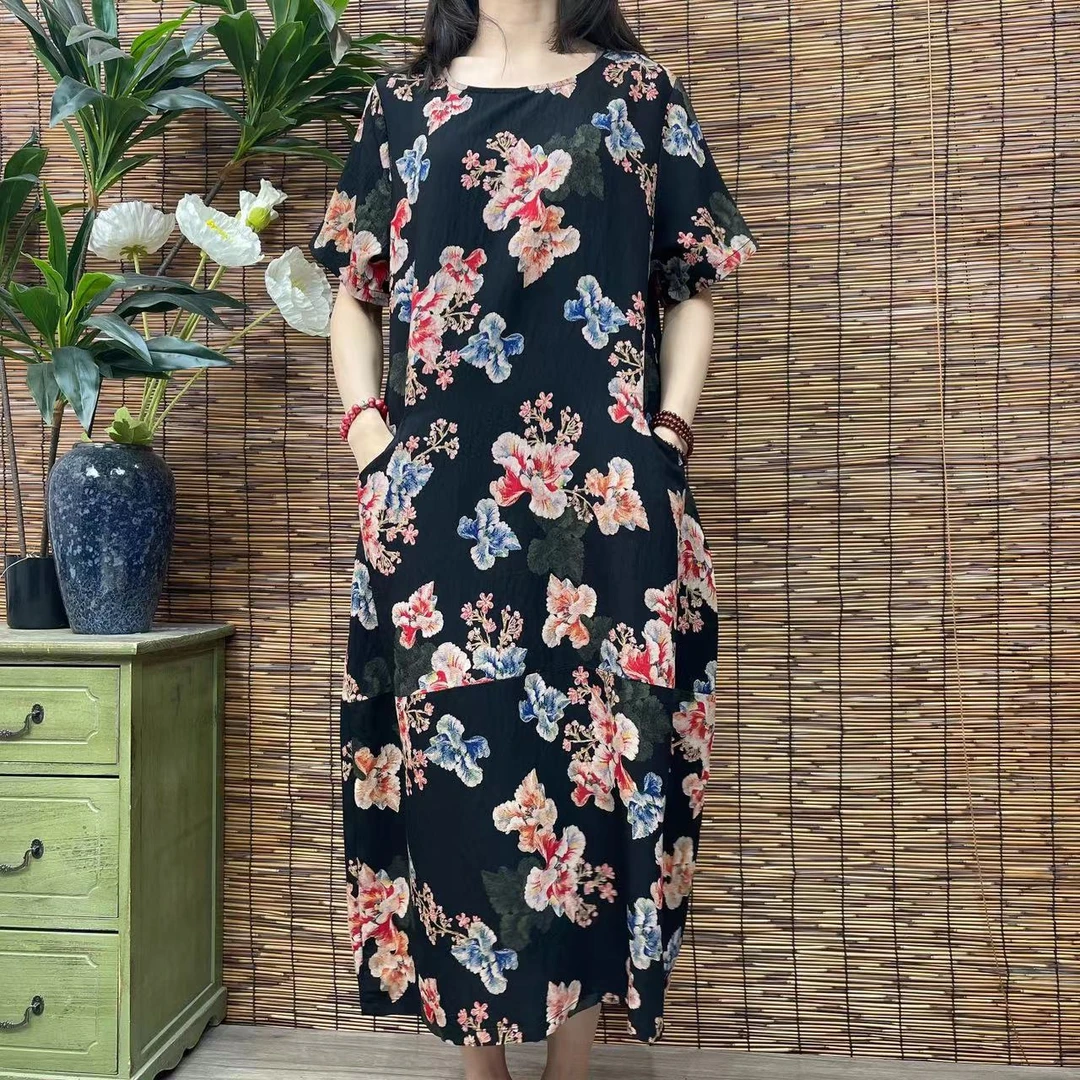 1639新款春夏洋气显瘦减龄遮肉连衣裙碎花裙QZ