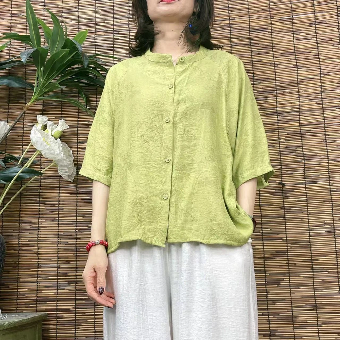 2401新款夏季宽松显瘦优雅气质T恤小衫QZ