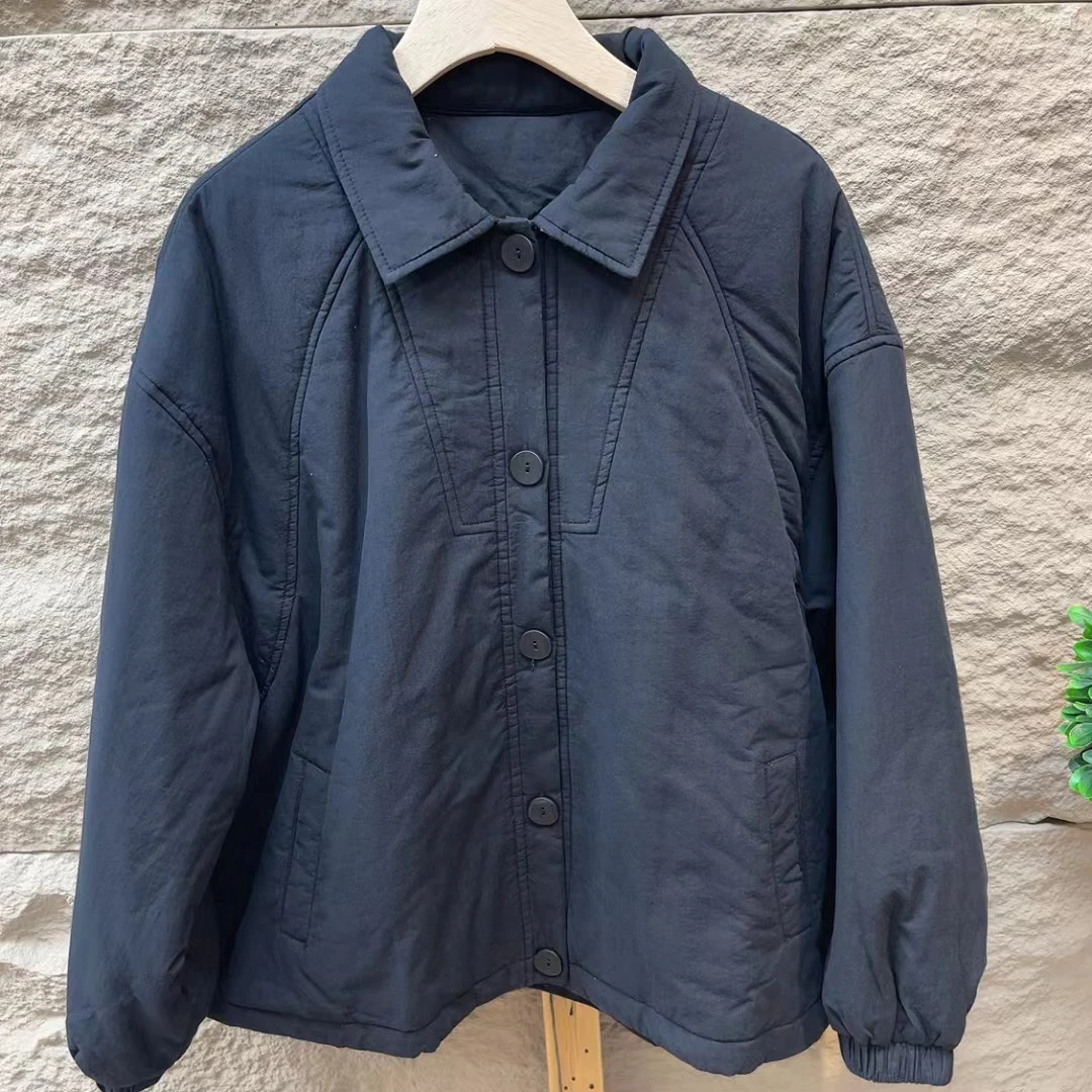 6146新款秋冬休闲百搭显瘦纯色上衣棉服