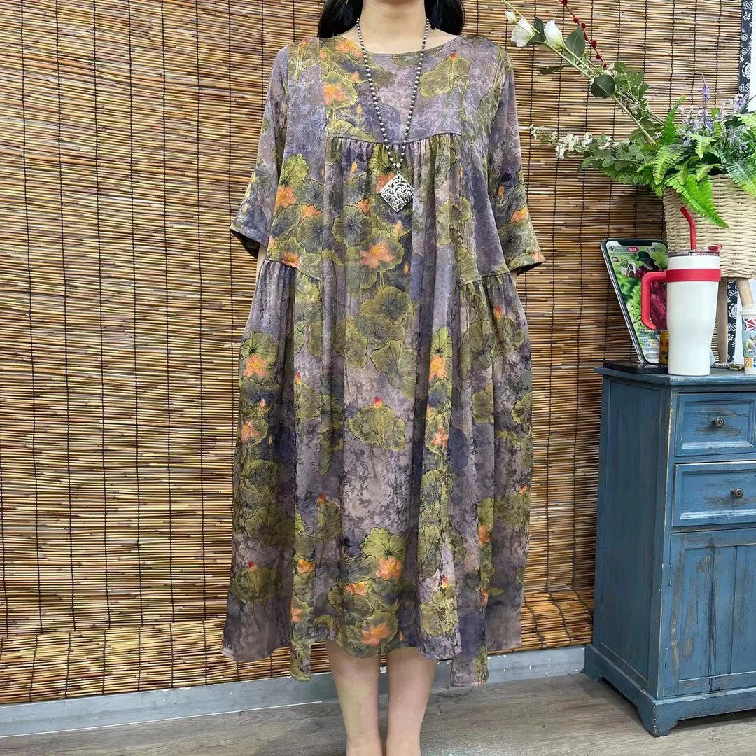 891新款春夏洋气显瘦减龄遮肉连衣裙碎花裙QZ