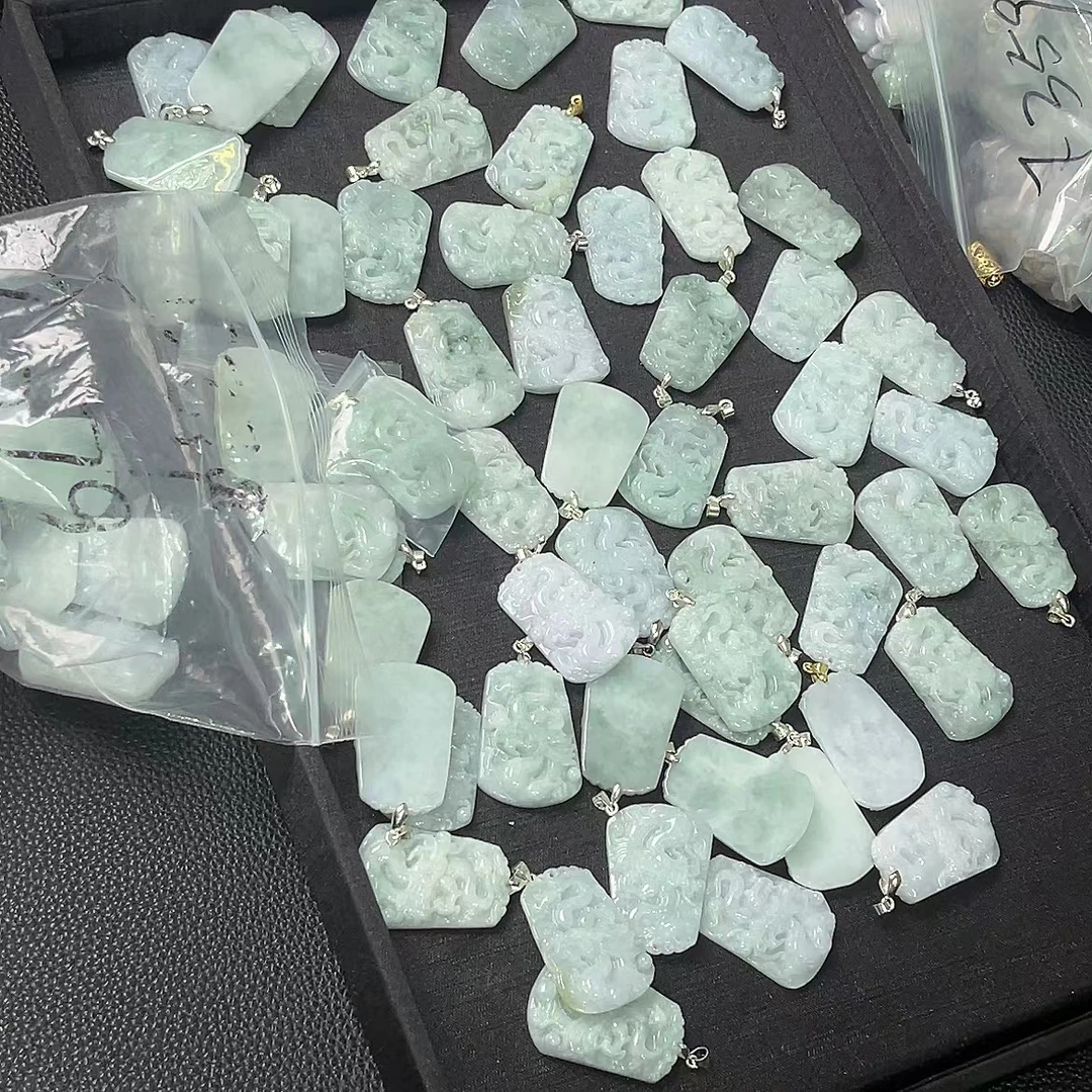 天然缅甸a货翡翠龙牌吊坠 F279—多样性发一件