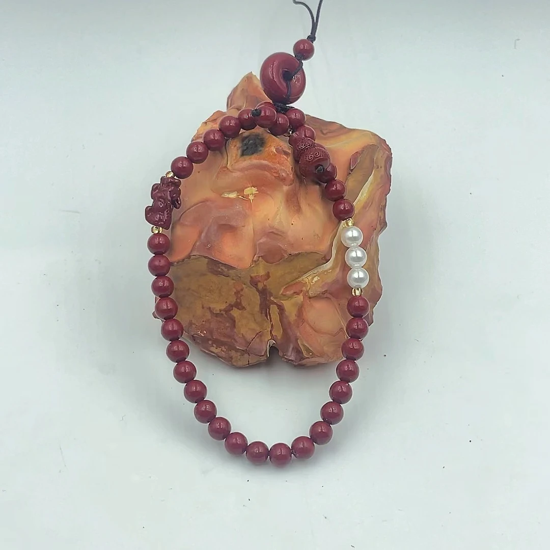 天然辰砂朱砂特色手机链 Z131—多样性发