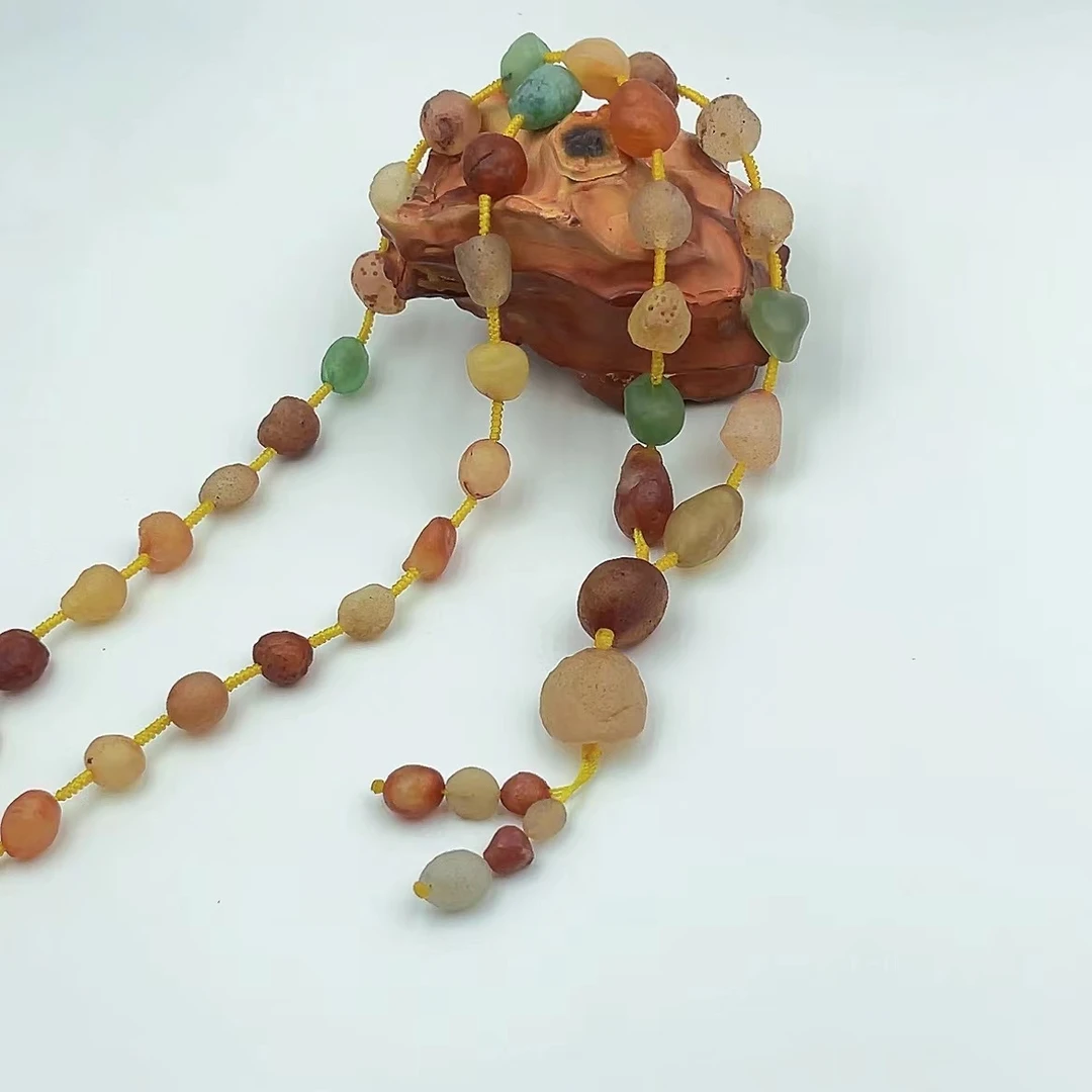 天然阿拉善糖果玛瑙籽料项链 L293—多样性发