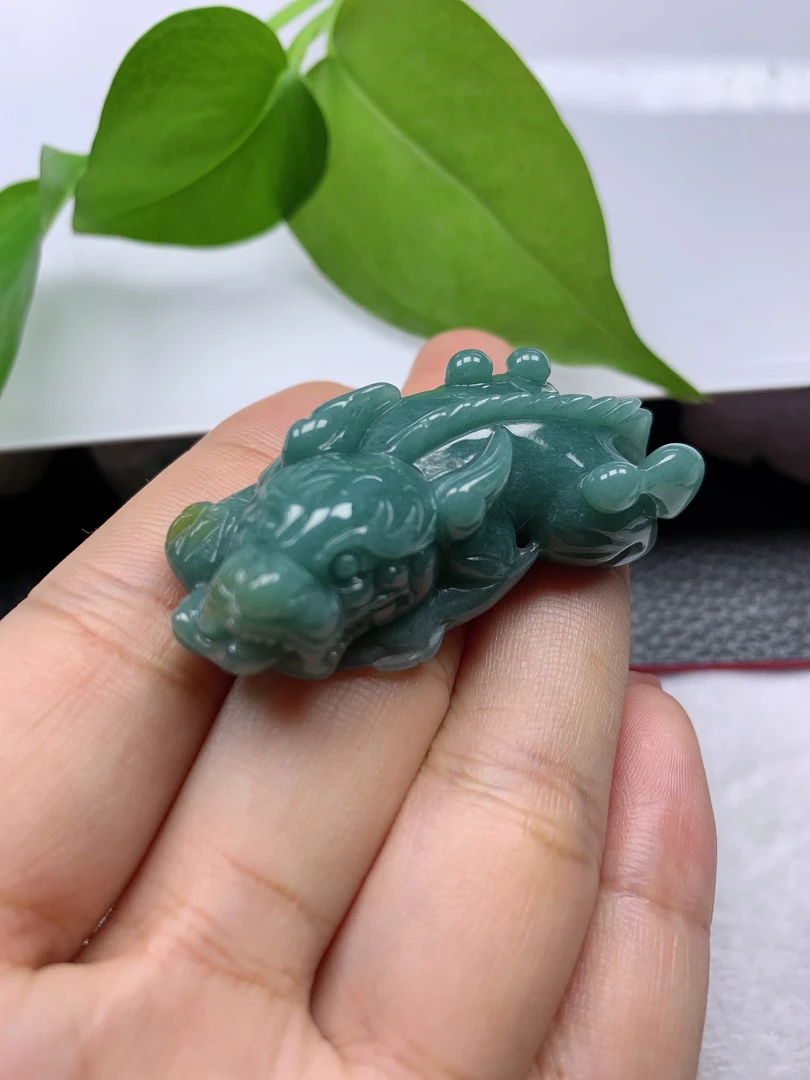 天然翡翠A货招财貔貅吊坠