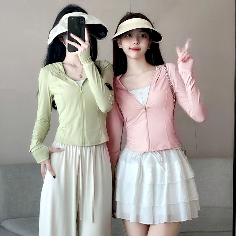 修身防晒衣女款小个子外套防紫外线夏季冰丝透气显瘦防晒服新款