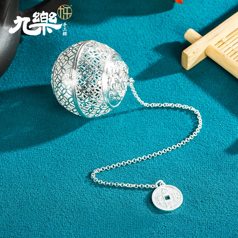 九乐 足银银制品 貔貅茶泡茶叶过滤器泡茶神器茶漏茶叶分离器(C)