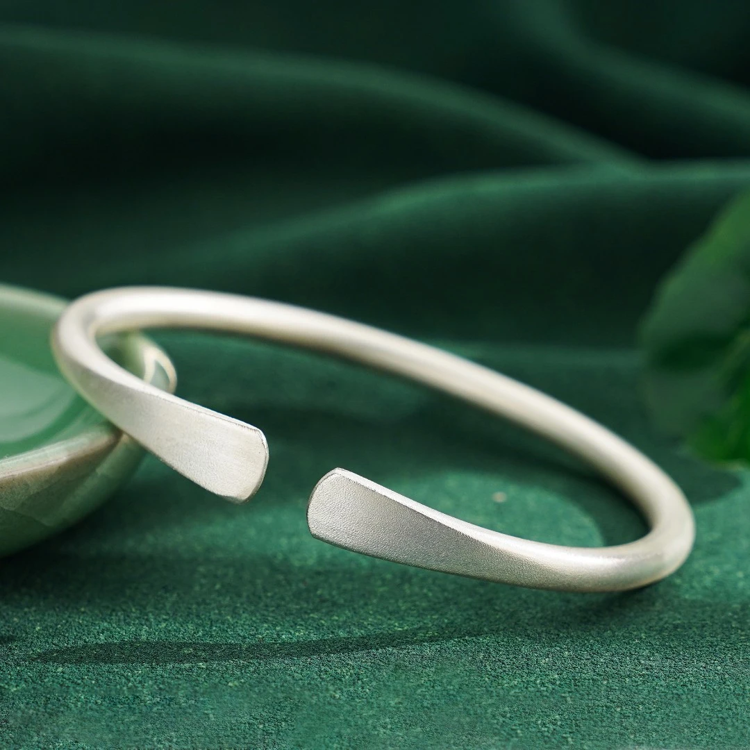 九乐 足银手镯 999古法如意20克