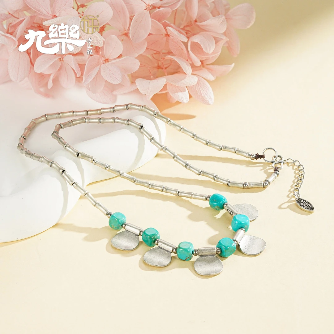 九乐四方绿松石节节高项链（H）