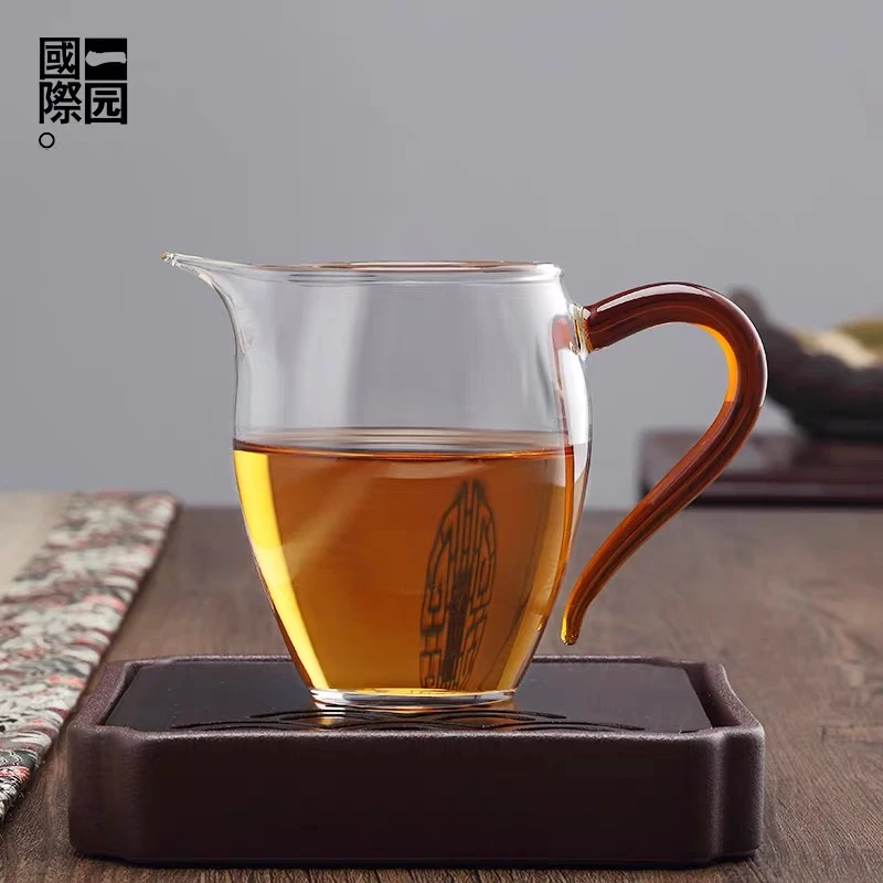 一园国际出品，玻璃茶具手工企鹅茶海，可明火加热分茶