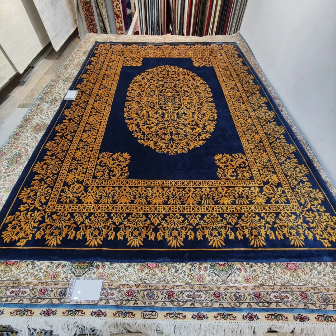 手工编织卧室复古真丝毯毯尺寸1.7米*2.4米地毯印花民族风家用