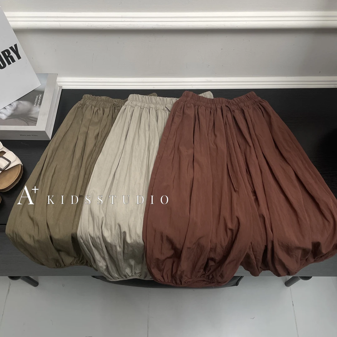 现货【文文妈】夏季新款儿童韩版洋气休闲防蚊裤百搭宽松九分裤