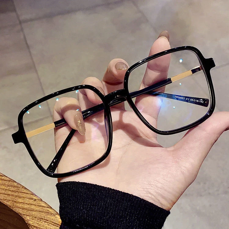 网红黑框眼镜近视男韩系时尚素颜神器防蓝光眼镜框架女大框平光镜