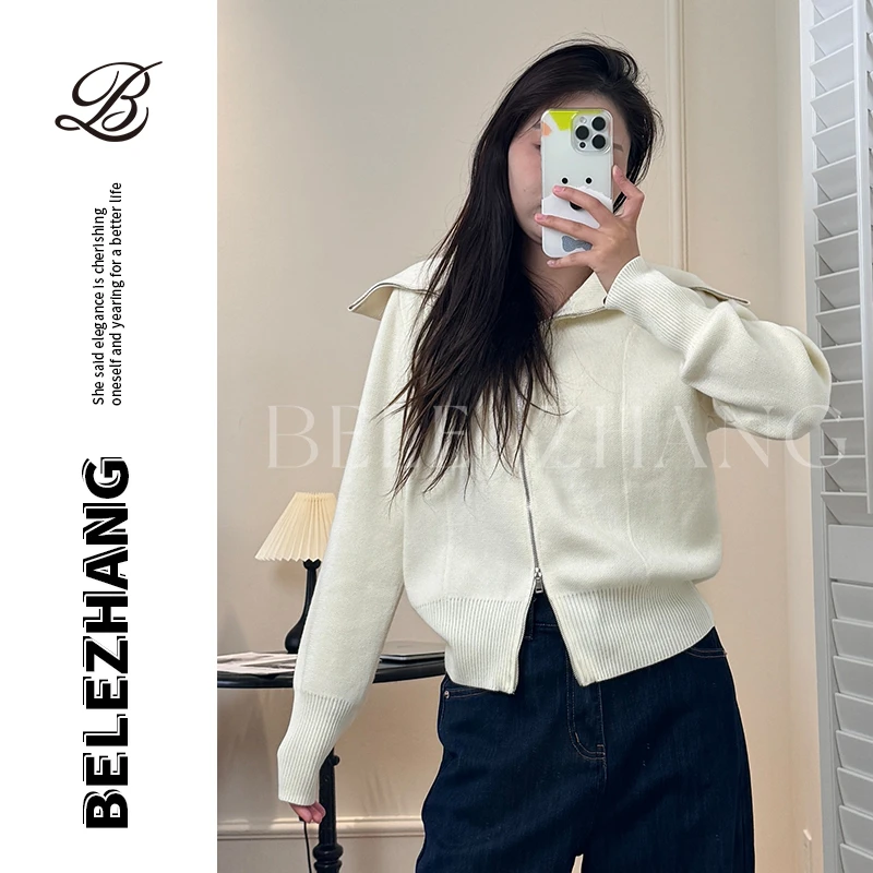 BLZ 秋冬季大高领遮脸保暖螺纹设计款软糯女休闲毛衣毛衫-0135