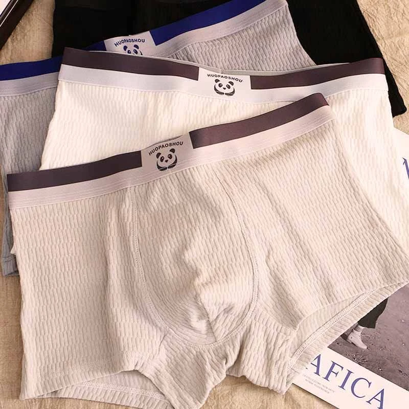 婴儿棉男士内裤5A抗菌棉档可爱小熊潮流个性平角四角短裤衩