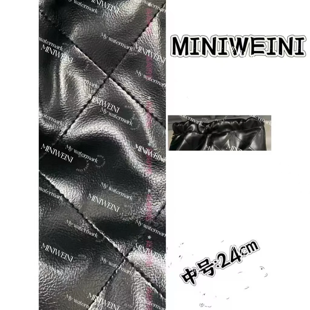 小香风手提包时尚潮流轻奢百搭气质黑色链条菱格 中号垃圾袋