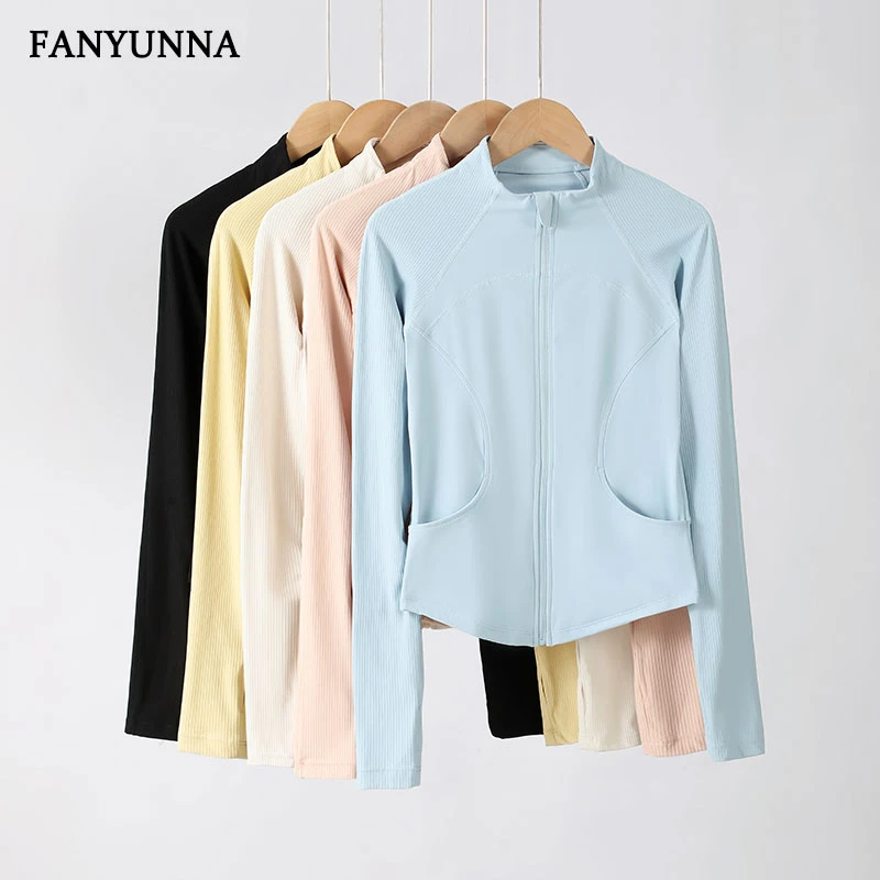 梵韵娜运动外套女修身显瘦速干弹力跑步训练健身房瑜伽长袖上衣