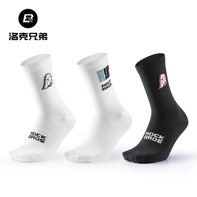 洛克兄弟骑行袜夏季透气薄款骑车袜山地公路车运动袜压力跑步袜子