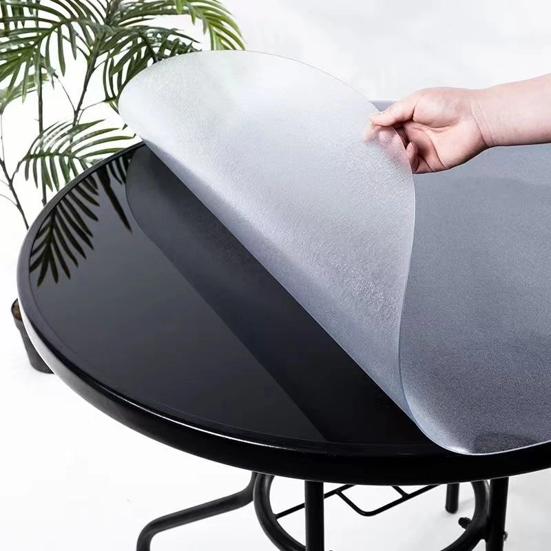 圆形家用PVC桌垫茶几台布防烫透明磨砂软玻璃防水防油餐桌布免洗