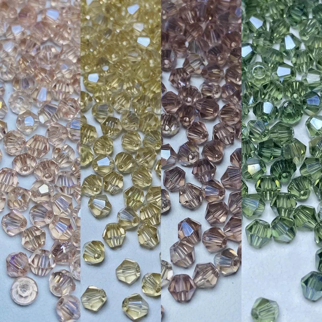 【4mm镀彩菱形晶晶】尖晶 进口彩高温彩 仿水晶 手工DIY串珠