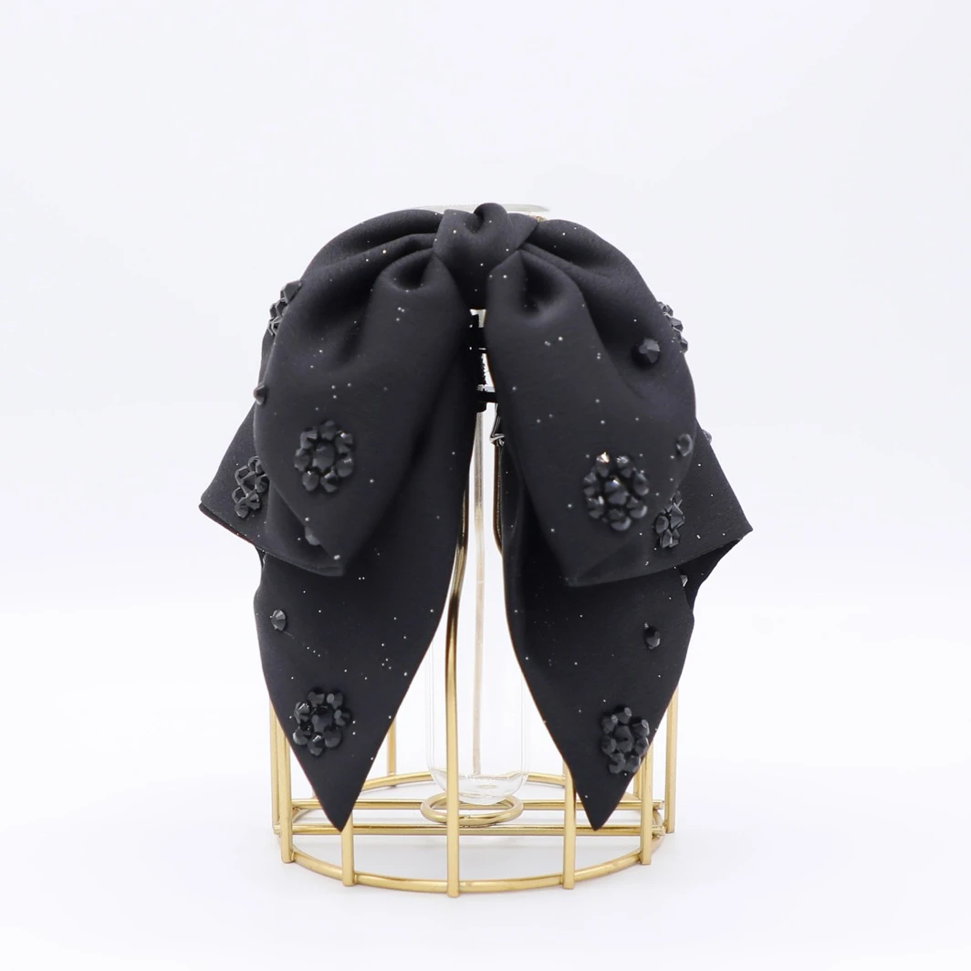 高级感花语抓夹2024新款气质优雅黑色蝴蝶结发夹女法式百搭发饰