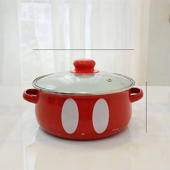 珐琅锅卡通搪瓷锅汤锅平底炖锅