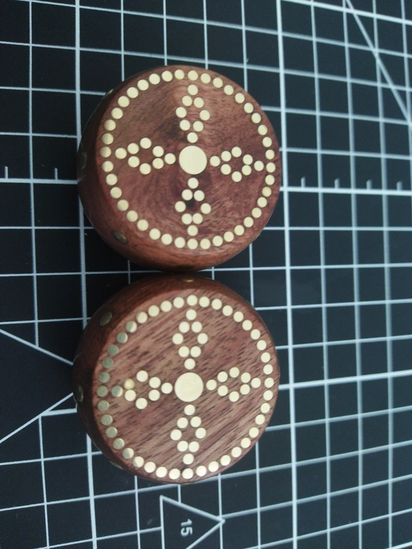 黄铜檀木镶嵌小鼓