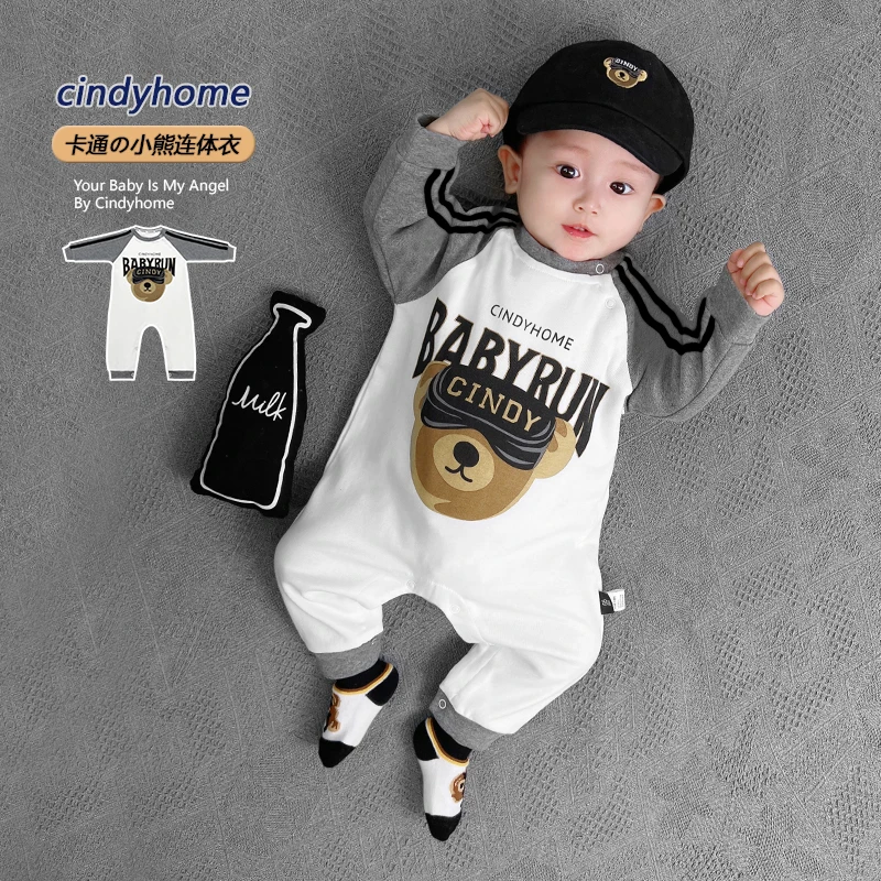 婴幼儿卡通墨镜小熊连体衣