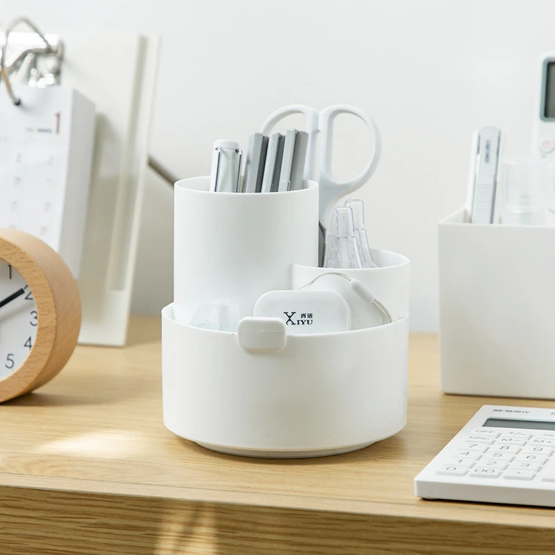 旋转笔筒桌面多功能简约大容量可爱高颜值收纳盒学生桌女孩笔桶