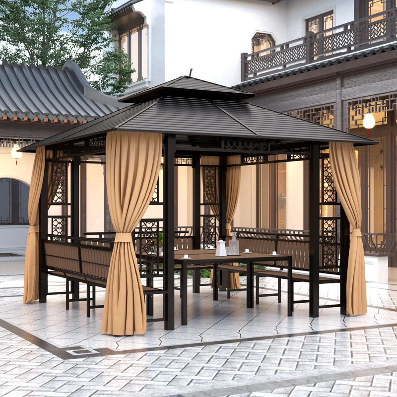 户外凉亭庭院露台花园葡萄架阳光房帐篷茅草屋多功能亭子隔热设计