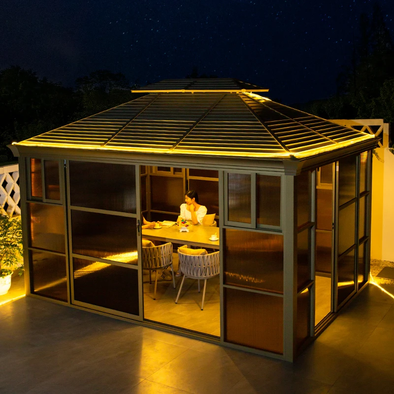 凉亭户外庭院铝合金别墅花园室外遮阳棚阳光房户外庭院2025新款