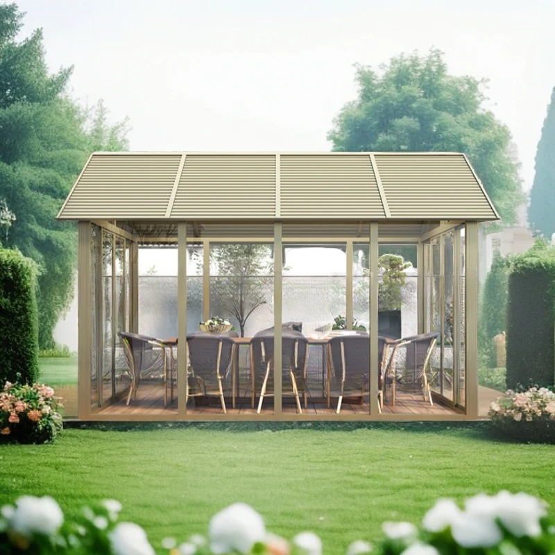 户外庭院凉亭铝合金阳光房别墅亭子露台阳光房户外庭院2025新款