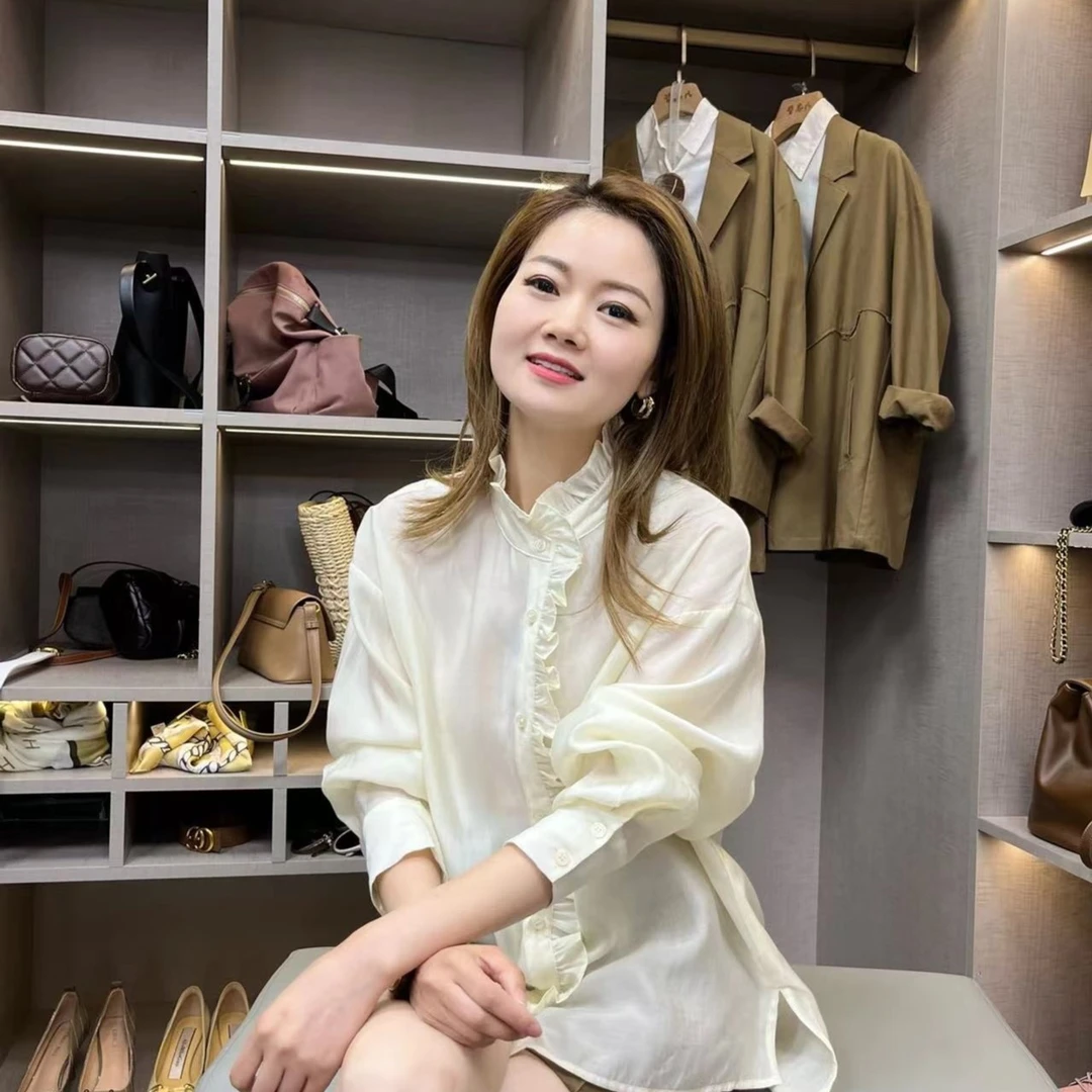 [哲思凡女装]设计师重磅荷叶边衬衫春季新款气质时尚女装轻奢