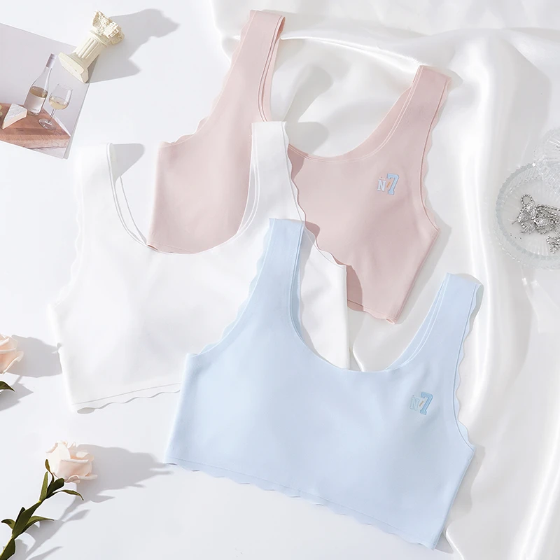 少女背心内衣女款学生青春期中学生初中生夏季薄款无痕发育期文胸