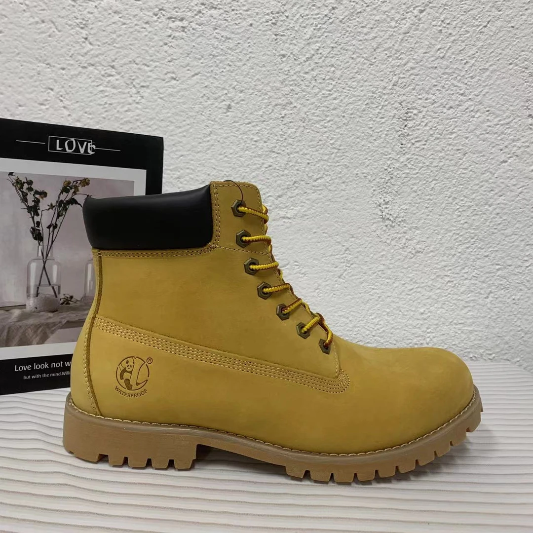 F562 （偏大一码） 男女款 真皮防水大黄靴头层牛皮户外马丁靴1仓