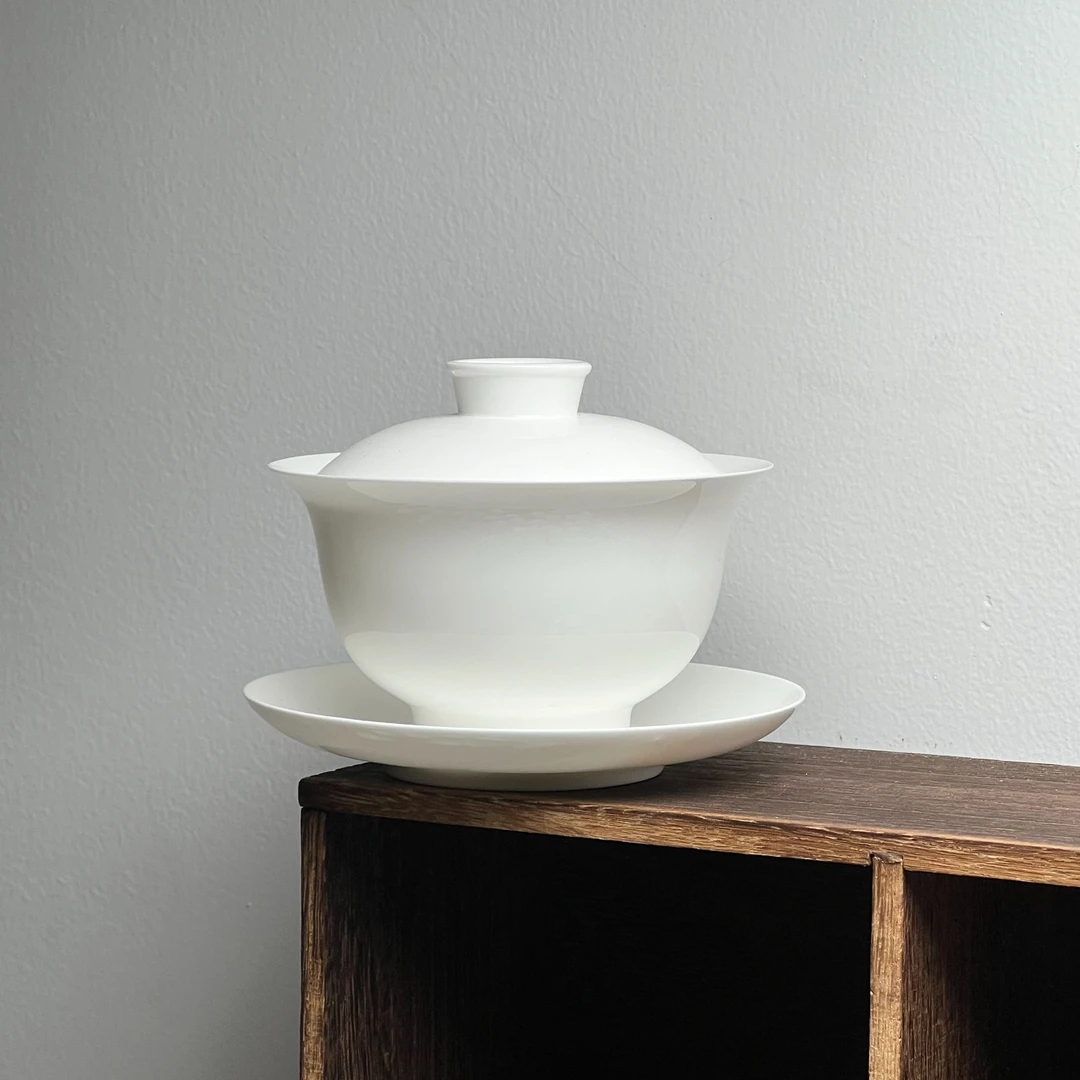 骨瓷三才大盖碗满容约230ml盖下约180ml薄胎盖碗