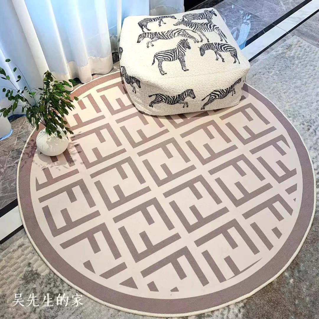 圈绒圆形地毯衣帽间沙发茶几写字台书房转椅阳台吊篮地垫防滑家用