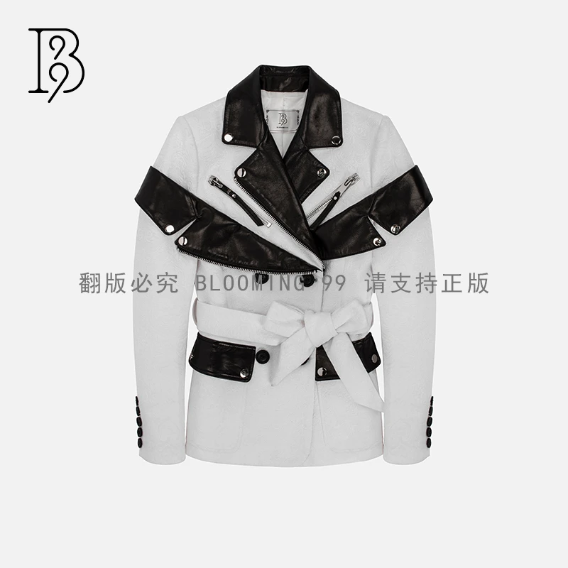 【B99官方旗舰店】女装设计师拼接撞色长袖短外套DJ-FGWSJA00298