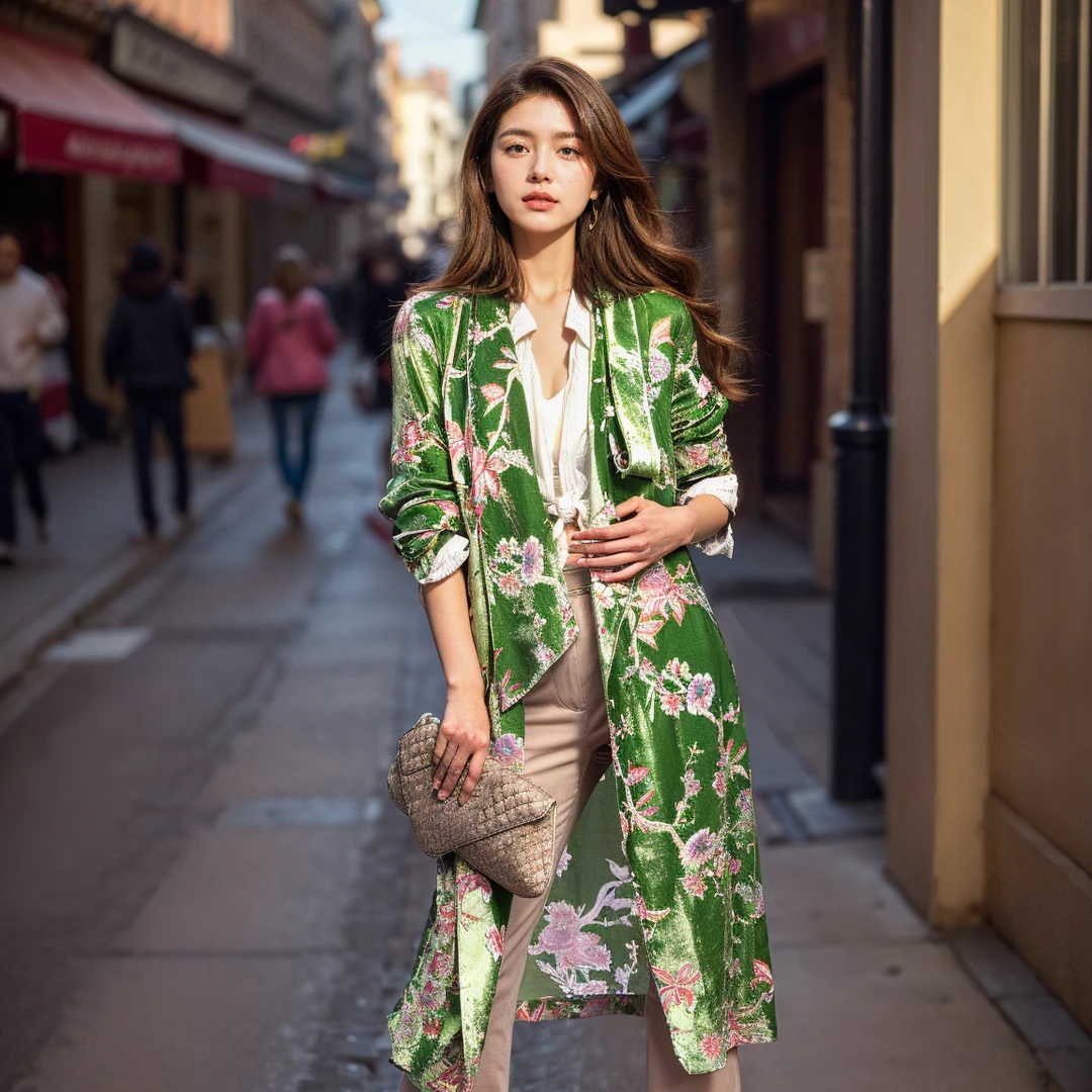 【B99官方旗舰店】女装设计师款绿色气质时尚衬衫连衣裙FGWJS30002