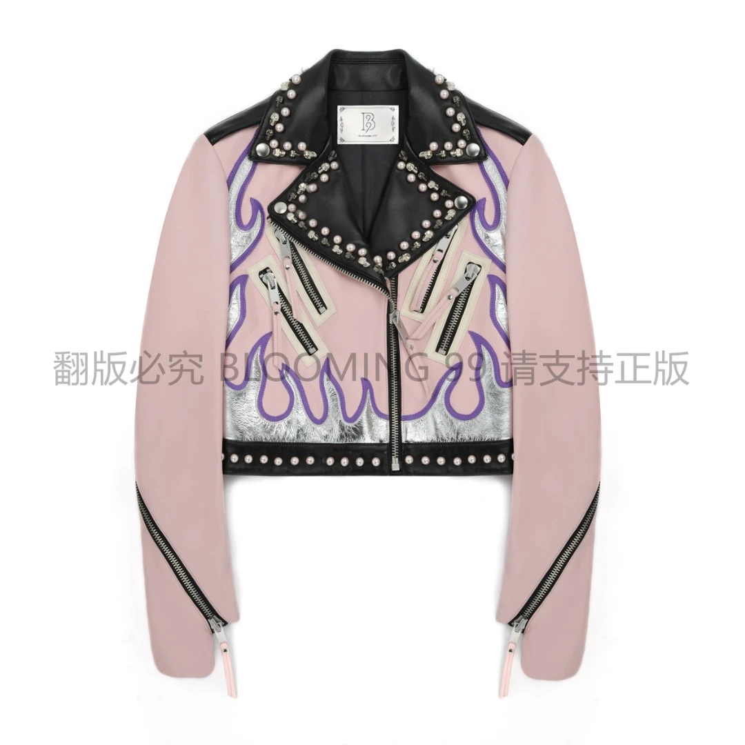 【B99官方旗舰店】女士轻奢重工时尚短款气质修身长袖18FGW205-D