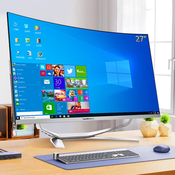 新款27英寸曲面大屏一体机电脑家用办公商务设计电竞游戏台式全套