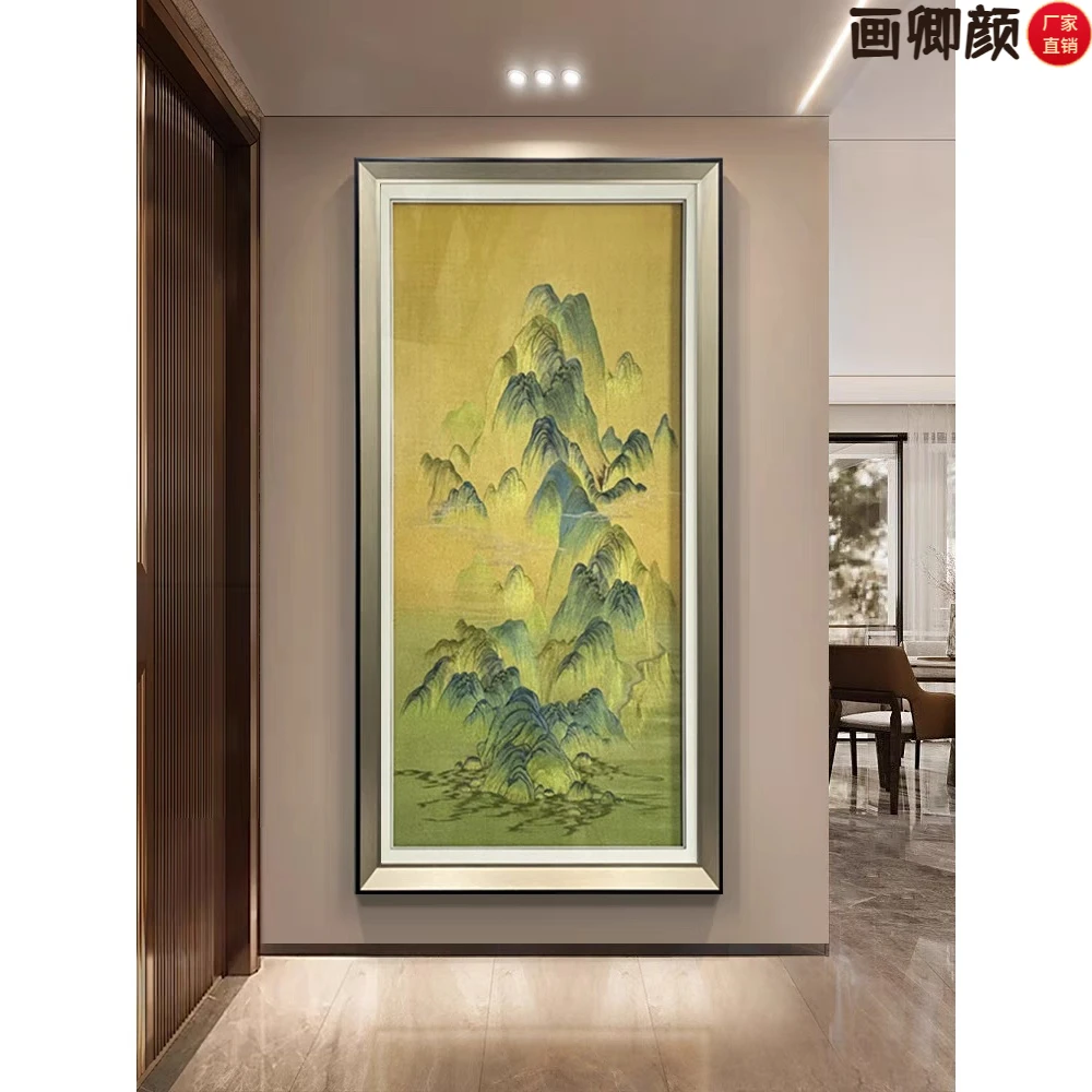 自然风景特色定制千里江山玄关装饰画新中式艺术大气挂质感挂画