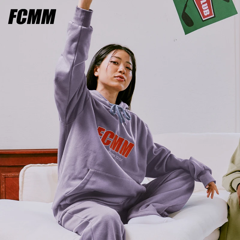FCMM刺绣加绒休闲连帽宽松百搭情侣潮流运动慵懒风卫衣FC-2820