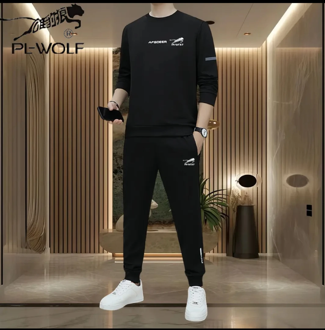 雄豹狼男士休闲运动套装男春秋冬季新款潮流长裤卫衣运动服两件套