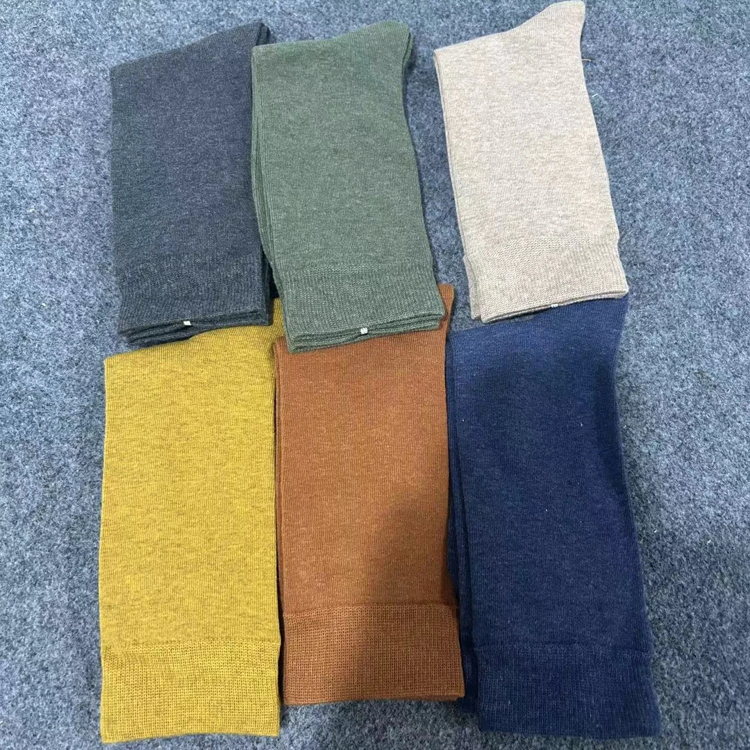 7326/SA867百搭纯色宽边中长筒无骨袜子