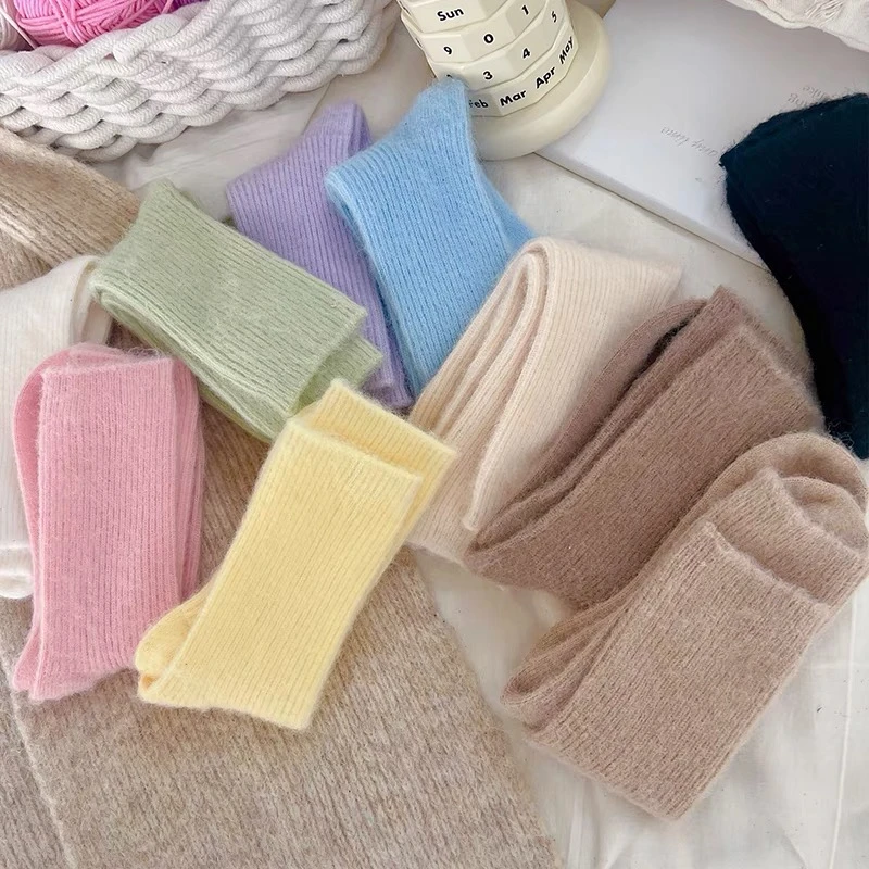 7148/7240女云朵袜纯色加厚保暖不挑色