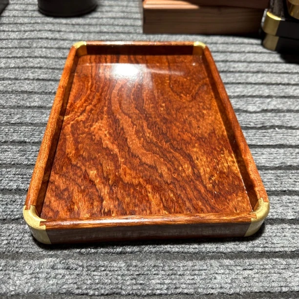 茶盘 铜包角 木 尺寸31/21/3