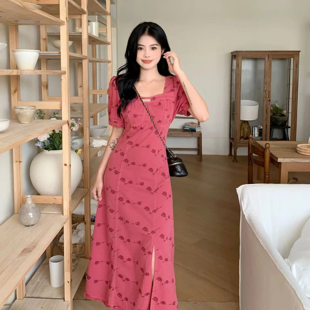 【莉381】温柔轻奢高级感显瘦碎花女装连衣裙