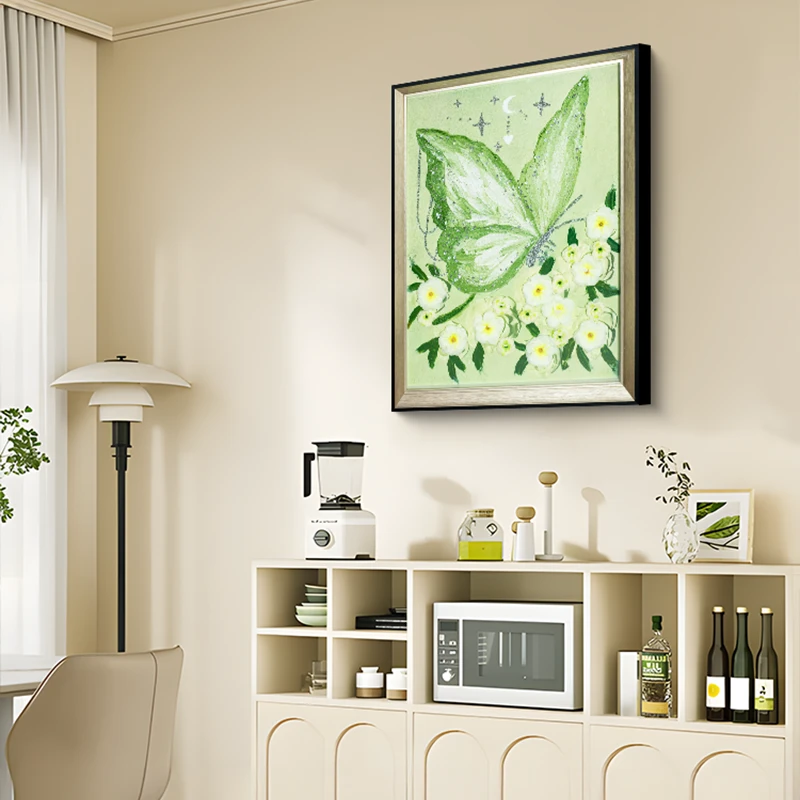 小清新蝴蝶肌理画3d立体装饰画丙烯治愈系客厅沙发背景墙挂画6080