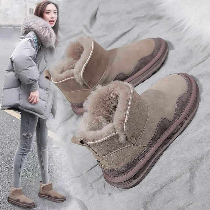 东北雪地靴女款短筒雪地靴冬季新款加绒加厚防滑保暖低帮雪地靴