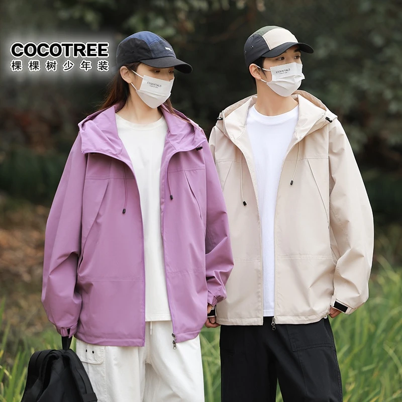 2024年秋季新款冲锋衣五防面料户外出行夹克外套连帽时尚休闲外衣